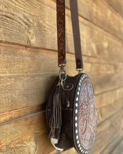 2023 haute qualité élégant Vintage en cuir repoussé bandoulière sac à bandoulière petite taille sac à main pour femmes - Product Image 3