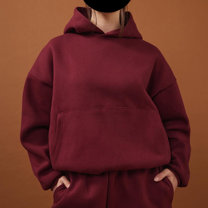 Pull-over uni vierge en néoprène personnalisé Survêtement ample à capuche et pantalon de survêtement Survêtements unisexe pour hommes - Product Image 2