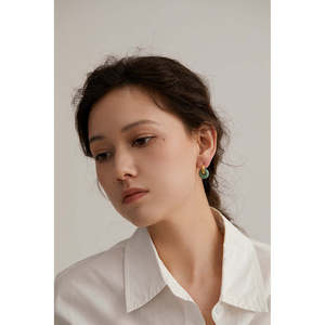 Orecchini pendenti alla moda color giada - Product Image 6