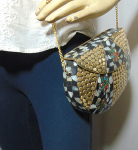 Sac à main à bandoulière pour femme, pochette de soirée en métal brillant - Product Image 5