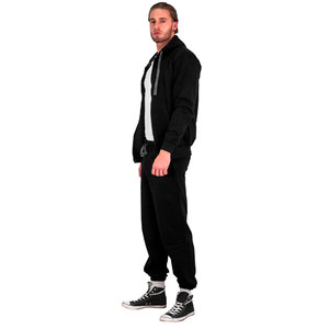 Ensemble de survêtements à capuche noirs classiques en gros, parfait pour les sorties décontractées et les entraînements pour hommes - Product Image 2