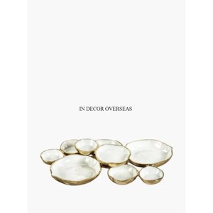 ชุดชามแก้วอะคริลิค3ชิ้นพร้อมถาดโลหะพร้อมที่จับชุบทองและฝาปิดด้านบนชามแฟนซีสำหรับเสิร์ฟผลไม้แห้งและขนมหวาน - Product Image 6