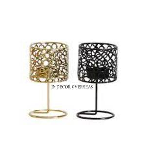 Dernier modèle arrivée métal plaqué or et cristal perlé et suspendu Designer look attrayant décoration de mariage bougeoir - Product Image 4