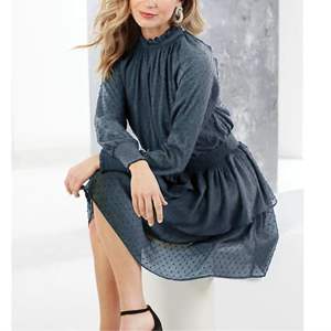 เดรสลำลองรัดรูปสุดชิคของผู้หญิงเนื้อผ้าชีฟองระบายอากาศได้ดีตกแต่งแต่งระบายสีพื้นมีระบายเพื่อความสบายและสไตล์สำหรับฤดูใบไม้ผลิ - Product Image 4