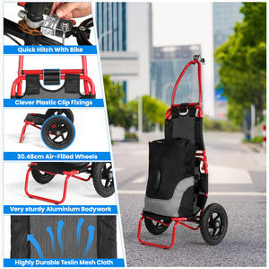 Remorque de vélo pliable, cadre en acier allié, pneus pneumatiques, capacité de charge de 20 kg - Product Image 4