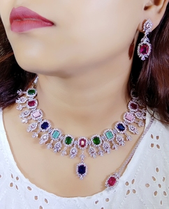 Conjunto de joyería India para fiesta de boda, regalo de compromiso, colección de joyería de AD nupcial de calidad Premium 2025, moissanita lujosa - Product Image 4