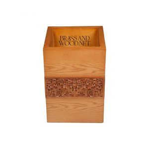 กระถางต้นไม้ไม้ตกแต่ง งานฝีมือแกะสลักจากไม้ - Product Image 1