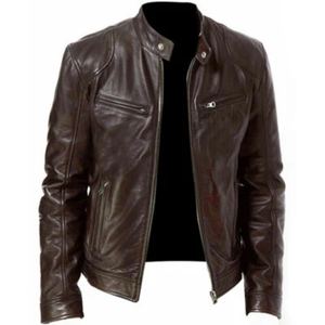 Chaqueta de cuero PU de diseñador para hombre, textura suave, corte elegante, adecuada para uso casual, motociclismo y estilo inteligente. - Product Image 1
