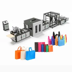 India Fabrikant Model Leider Niet-Geweven Stof Tas Maken Machine Met Handvat Bevestigd Online