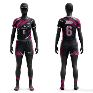 Uniforme de Tenis para Mujer, 175 GSM, Tela de Poliéster Transpirable, Diseño de Paneles en Azul Claro, Rosa y Verde Azulado, Logotipo Personalizado con Transferencia Térmica - Product Image 3