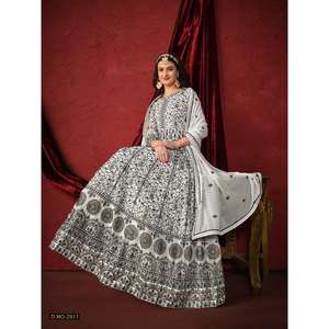 ชุดปาร์ตี้สไตล์อนาลกาลีดีไซน์เนอร์ทันสมัยชุดยาวสำหรับผู้หญิงสาวๆงานปักลวดลายแบบดั้งเดิมสไตล์ปากีสถานอินเดีย - Product Image 1