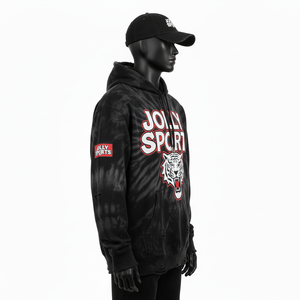 Sudadera con Capucha Básica de Primera Calidad, 320 g/m², Felpa de Algodón Suave, Estilo Desgastado Negro, Logotipo Personalizado Bordado e Impreso - Product Image 3