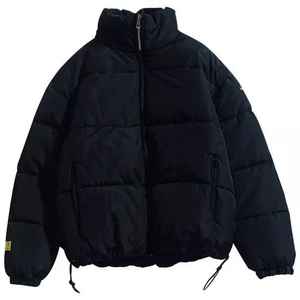 Custom <b>Lightweight</b> Puffer <b>Coat</b> Jacket <b>for</b> Men <b>Women</b> Canvas Solid Hooded Stand Collar Front Logo Whole Sale Outdoor Sport Pattern - Product Image 3