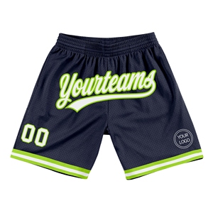 Industrie Direct Engro Sportswear Short de basketball Blanc marine personnalisé-Vert néon Authentique Short de basketball rétro - Product Image 1