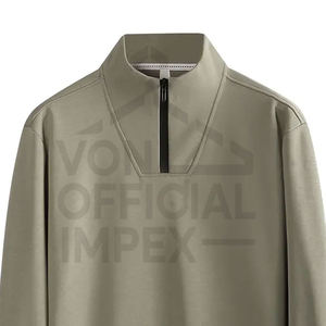 Sweat-shirt à demi-zip de couleur différente personnalisé Offre Spéciale nouveau design hiver basiques coton mélangé confortable sweats à demi-fermeture éclair - Product Image 6