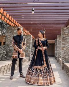 New Designer Modern Bollywood Style Lehenga Choli Indian Pakistani Summer Fashion for Parties Black Choli with Fancy <b>Detail</b> - Product Image 2