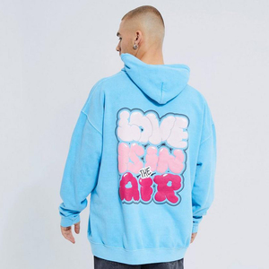 Sudadera con capucha de invierno para hombre con estampado de abullonado en 3D personalizado de alta calidad, Sudadera con capucha de lana de algodón y poliéster con estampado de logotipo de espuma - Product Image 5