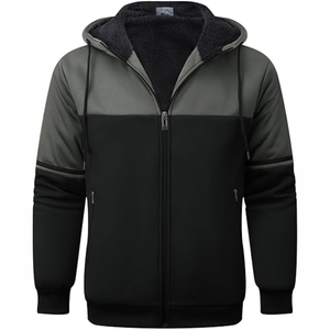 Sweat-shirt à capuche zippé en molleton 100 % coton épais pour homme, personnalisé, de haute qualité, chaud pour l'hiver, avec poches, fourniture ODM - Product Image 1