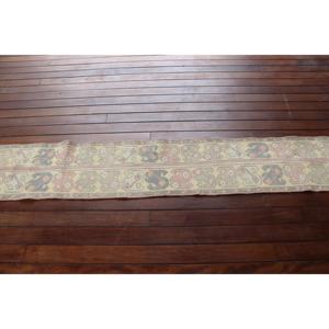 1,3x9,6 ft Runner Vintage Rug, Turkish Rug, <b>Yellow</b> Pink Check <b>Wool</b> Rug - Product Image 3