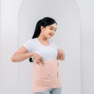 Ceinture de maternité 3-en-1 ajustable indonésienne de qualité supérieure, bande abdominale post-partum, ceinture pelvienne, enveloppement élastique en coton et sangle en caoutchouc lavable - Product Image 3