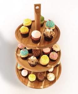 Support à cupcake à 3 niveaux et plateau de service pour beignets et desserts | Plateau à plusieurs niveaux et support à cupcakes | Support à gâteau de mariage et partie de thé - Product Image 4
