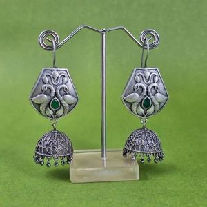 Peacock Design Oxidized Silver Jewelry <b>Earrings</b> Boho Fashion Jewelry for Women Gift - Product Image 1