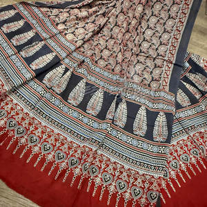 Bufanda Ajrak bordada a mano de alta calidad, chal Ajrak Natural para damas, chal real, bufanda hecha en Pakistán - Product Image 4