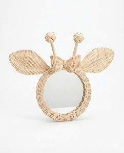 Miroir mural en rotin en forme de souris bohème pour enfants, fait à la main, en osier naturel, décoration de chambre d'enfant, miroir décoratif suspendu pour chambre d'enfant - Product Image 6