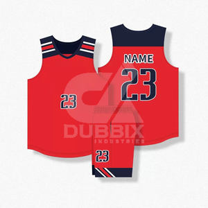 Maillot de basket-ball personnalisé de haute qualité, 100% polyester, vêtements de sport respirants, ensembles à manches courtes avec motif de lettres de logo sur le devant - Product Image 5