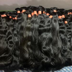 Extensiones de Cabello Humano Remy Virgen Indio, Paquetes a Granel de Cabello Natural Negro sin Procesar con Cutícula Alineada para Peinado - Product Image 1