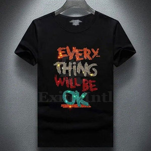 เสื้อยืดผ้าฝ้ายแท้ 100% ระบายอากาศดี ประดับเพชรเทียม สำหรับผู้ชาย สวมใส่สบายๆ ปรับแต่งได้ คุณภาพสูง สำหรับผู้ใหญ่ ขายดีที่สุด - Product Image 1