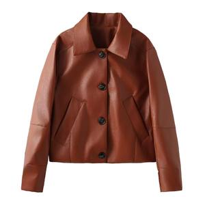 Vestes en cuir grande taille pour femmes, manteaux d'extérieur, bombardier style midweight pour l'hiver, vêtements décontractés de fête et de travail, veste de voyage et d'extérieur - Product Image 4