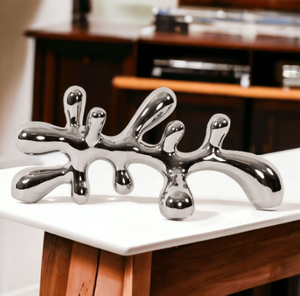 Sculpture moderne en aluminium artisanale écologique en métal pour la décoration de table pour le salon, le bureau et les accessoires modernes faits à la main - Product Image 2