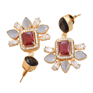 Pendientes de Latón Natural con Circonita Premium, Cristal Curativo Genuino, Textura Mate de Latón, Sin Níquel, Duraderos, Perfectos para Venta al por Mayor - Product Image 2