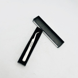 Pinzas de acero inoxidable plateadas para extensión de pestañas, logotipo personalizado, pinzas curvas grabadas en estrella, venta al por mayor, sostenibles - Product Image 5