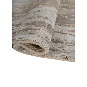 Alfombra Kavi Ivory de Lana y Seda de Bambú Anudada a Mano, Colección Teoría del Caos, Diseño Abstracto para el Hogar, Pasillo, Tejido Plano, 9x12, 10 mm - Product Image 2