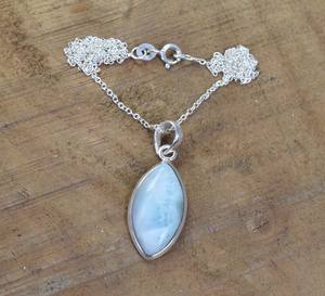 Handmade Larimar Pendant 925 Sterling Silver Gemstone Jewelry <b>Women</b> Elegant Necklace Fashion <b>Gift</b> - Product Image 4