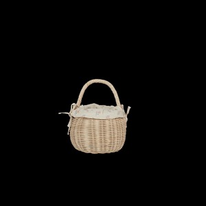 Eco-Friendly Modern Geometric Rattan Berry <b>Basket</b> with Lining Multi-Purpose Storage - Product Image 1