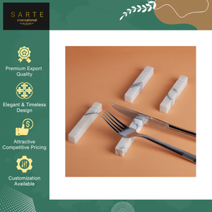 Hotel y Villas más vendidos, uso de cuchara de mármol Natural, tenedor, cuchillo, juego de descanso, soporte para utensilios hecho a mano, vajilla de comedor de lujo - Product Image 4
