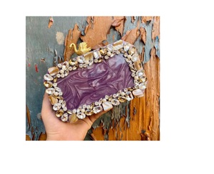 Pochette de perles en résine vintage personnalisée pochette de perles en résine de haute qualité élégante événements de fête de mariage sacs d'embrayages en résine créatifs - Product Image 1