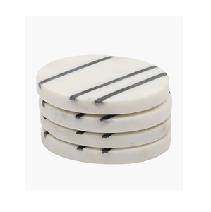 Precio asequible 100% Posavasos de mármol con borde de latón Lujo de calidad superior Venta al por mayor Posavasos de mármol Uso de artículos de Mesa para el hogar - Product Image 5