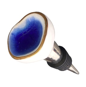 Perillas de cerámica pintadas a mano, oro marroquí, craquelado, tapón de botella [CBS 311] - Product Image 1