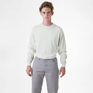 เสื้อยืดผ้าฝ้ายหนาพิมพ์ลายโลโก้แบบกำหนดเองเสื้อยืดเสื้อยืดสีย้อมคอตั้งทรงสูงขนาดใหญ่ - Product Image 1