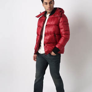 Men's New Arrival <b>Thin</b> Canvas <b>Puffer</b> <b>Jacket</b> Hooded Stand Collar High Street Style OEM Service Winter Warm Outdoor - Product Image 4
