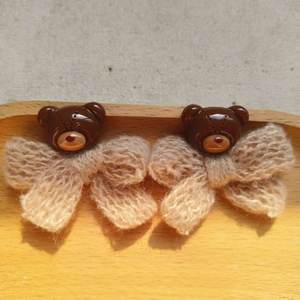 2026New Crochet Girl's Woolen Bow Plush Ball Clip-On <b>Earrings</b> Cute Sweet Electroplated Maillard Design <b>Silver</b> Ear Studs <b>Earrings</b> - Product Image 5