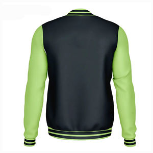 Veste universitaire de conception supérieure pour hommes, imprimée sur mesure, en toile de haute qualité, à col montant, veste de baseball pour hommes - Product Image 4