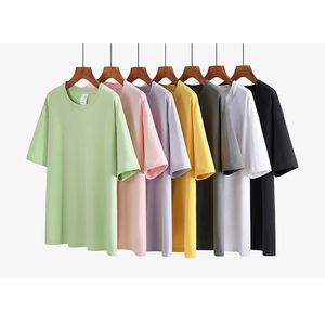 Camisetas de mujer de color liso, camisetas de talla grande, Camiseta de algodón de gran tamaño para mujer con logotipo personalizado, Camiseta de algodón 100% - Product Image 4