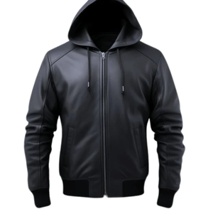 Esprit Chaqueta Bomber con capucha en piel de oveja cierre de cremallera Transpirable Acolchado Forro Negro High Street Plain Dyed-OEM - Product Image 4