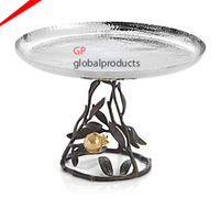 Support à gâteau plaqué or, avec feuilles métalliques, base en marbre, pour la décoration, 50 pièces