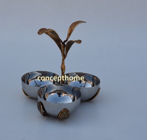 Cuenco Decorativo, Pieza de Diseño Atemporal, Hecho a Mano con Filigrana Dorada, Trabajo Artesanal de Primera Calidad, Acero Inoxidable Seguro para Microondas - Product Image 4